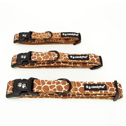 candyPet - Adjustable Nylon Click Collar, Neoprene Padded Interior, GIRAFFE, M von candyPet