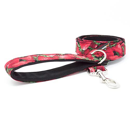 candyPet® Dog Leash - 120 cm cotton with Softshell Padded Handle - STRAWBERRY von candyPet