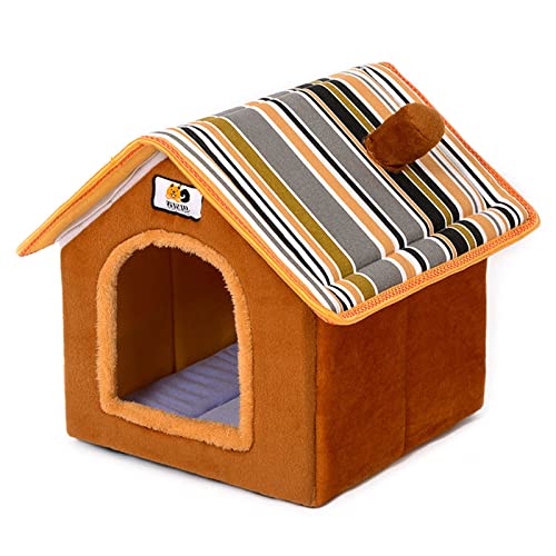 caoxhenr Hausförmiges Katzenhöhle Bett Zelt für Innenbereich kleine bis große Katzen Maschinenwaschbar Ultraweiches Kissen Anti-Rutsch-Unterseite von caoxhenr