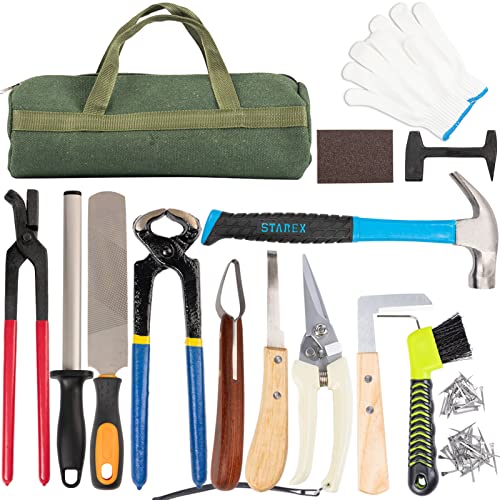 capuca Farrier Tools Pferde-Hufschneider, 14-teiliges Ziegenhufschneider-Set, 20,3 cm, Hufraspelzange, Messerschneider, Puffer, Hammerbürsten mit Hufmesser-Schärfer für Schweine capuca Farrier Tools Pferde-Hufschneider, 14-teiliges Ziegenhufschneider-Set, 20,3 cm, Hufraspelzange, Messerschneider, Puffer, Hammerbürsten mit Hufmesser-Schärfer für Schweine von capuca