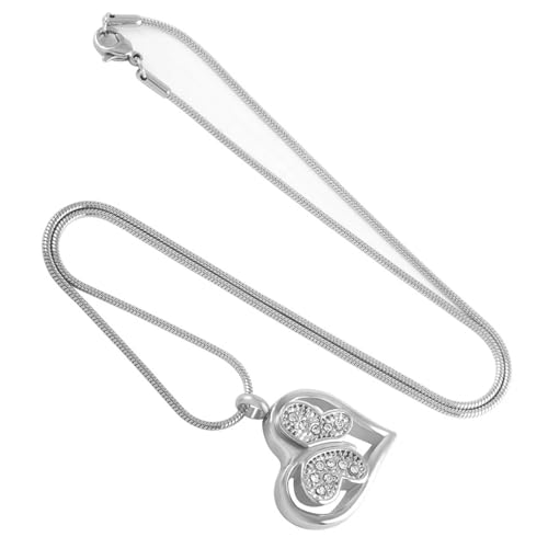 Haustier-Urnen-Halskette für Asche, Einäscherung, geschnitzte Herz-Halskette, Strasssteine, Zubehör für Haustiere, Gedenkschmuck, Zubehör, Asche mit Gravur von carotoe