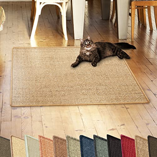 casa pura Sisalteppich Natural Line 50 x 50 cm, Cork - ideal als Kratzmatte für Katzen - schadstofffrei & widerstandsfähig - Sisal Kratzteppich von casa pura