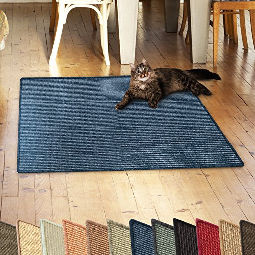 casa pura Katzen Kratzmatte aus Natur Sisal Kratzteppich Kratzmöglichkeiten für Katzen Kratzmöbel für Wand oder Boden - robust & waschba 60x80 cm Blau casa pura Katzen Kratzmatte aus Natur Sisal Kratzteppich Kratzmöglichkeiten für Katzen Kratzmöbel für Wand oder Boden - robust & waschba 60x80 cm Blau von casa pura