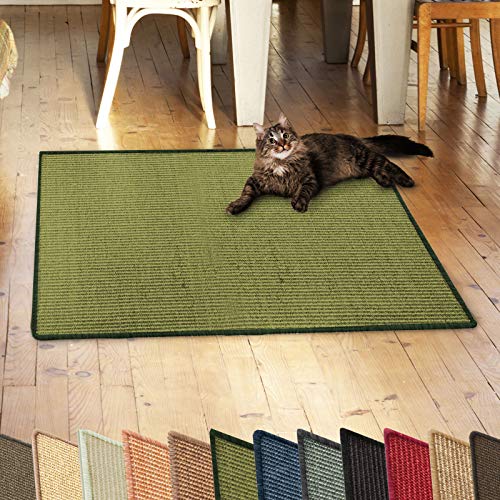 casa pura Katzen Kratzmatte aus Natur Sisal Kratzteppich Kratzmöglichkeiten für Katzen Kratzmöbel für Wand oder Boden - robust & waschba 60x80 cm Grün casa pura Katzen Kratzmatte aus Natur Sisal Kratzteppich Kratzmöglichkeiten für Katzen Kratzmöbel für Wand oder Boden - robust & waschba 60x80 cm Grün von casa pura