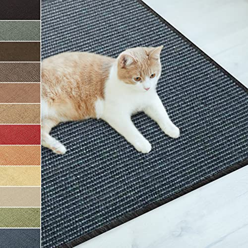casa pura Sisalteppich Natural Line | ideal als Kratzmatte für Katzen | schadstofffrei & widerstandsfähig | Sisal Kratzteppich in vielen Farben und Größen (100 x 200 cm, Blau) von casa pura