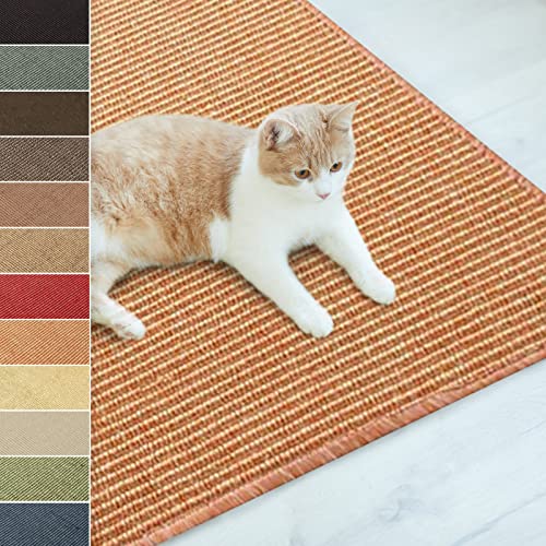 casa pura Sisalteppich Natural Line | ideal als Kratzmatte für Katzen | schadstofffrei & widerstandsfähig | Sisal Kratzteppich in vielen Farben und Größen (100 x 200 cm, Terra) von casa pura