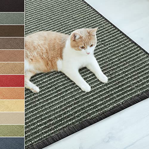 casa pura Sisalteppich Natural Line | ideal als Kratzmatte für Katzen | schadstofffrei & widerstandsfähig | Sisal Kratzteppich in vielen Farben und Größen (40 x 60 cm, Grau) von casa pura