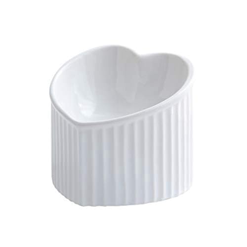 casstaly Erhöhte Katzennäpfe Aus Keramik, Geneigte, Erhöhte Futter- oder Wassernäpfe, Stressfrei, Rückflussverhinderung, Spülmaschinen- und Mikrowellengeeignet, 14 X 14 X 12 cm B von casstaly