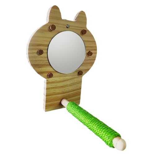 Spiegel für Vogelkäfig, mit Sitzstange aus Holz, Sittichspielzeug für Sittiche, Nymphensittiche, Kanarienvögel und Papageienzubehör von catgol