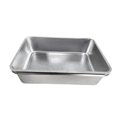 catgol Katzentoilette aus Edelstahl mit Sieb, großes Fassungsvermögen, leicht zu reinigen, offene Oberseite, für Kätzchen und Kaninchen catgol Katzentoilette aus Edelstahl mit Sieb, großes Fassungsvermögen, leicht zu reinigen, offene Oberseite, für Kätzchen und Kaninchen von catgol