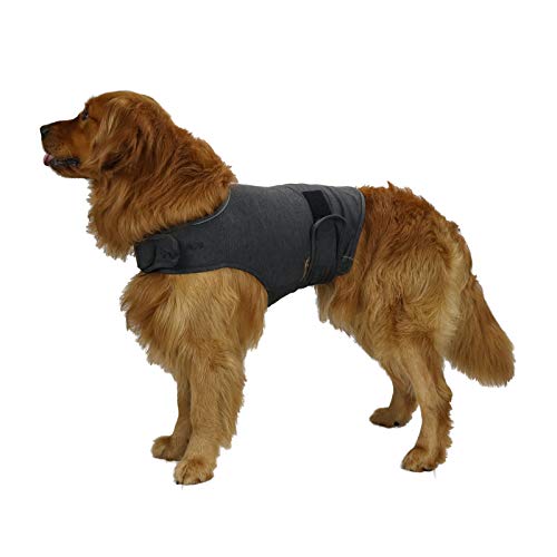 cattamao Komfortabler Hundemantel zur Linderung von Angstzuständen, beruhigende Weste, Donner-Shirt, Jacke für XS, S, M, L, XL (grau L) von cattamao