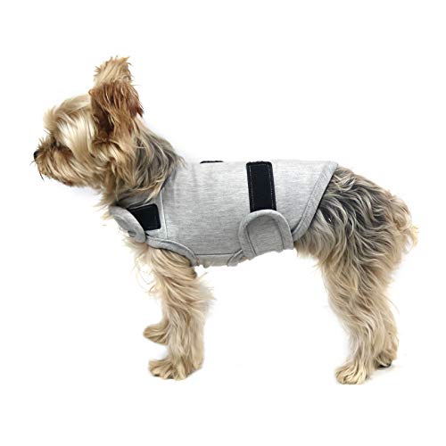 cattamao Komfortabler Hundemantel zur Linderung von Angstzuständen, beruhigende Weste, Donner-Shirt, Jacke für XS, S, M, L, XL Hunde (hellgrau XS) von cattamao