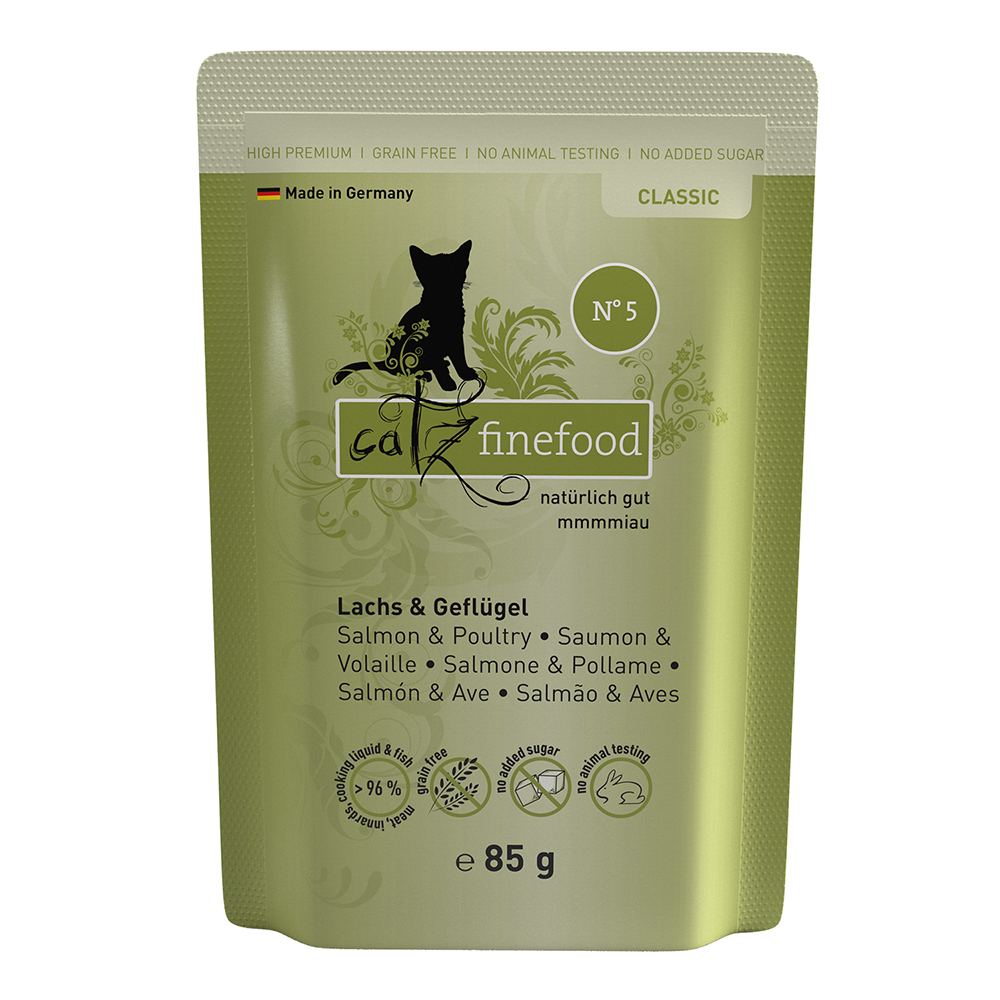 Sparpaket catz finefood 16 x 85 g - Lachs & Geflügel Sparpaket catz finefood 16 x 85 g - Lachs & Geflügel von Catz Finefood