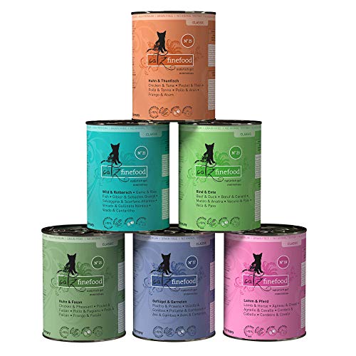 catz finefood Feinkost Katzenfutter nass Multipack 2, Sorten Mix-Paket 2 mit Huhn, Thunfisch, Rind, Rotbarsch, Lamm, Garnelen, Wild, 6 x 400 g Dosen catz finefood Feinkost Katzenfutter nass Multipack 2, Sorten Mix-Paket 2 mit Huhn, Thunfisch, Rind, Rotbarsch, Lamm, Garnelen, Wild, 6 x 400 g Dosen von catz finefood