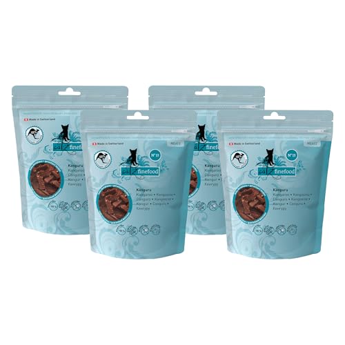 catz finefood Meatz Katzen Leckerlies Känguru No. 13 - knusprige Streifen aus 100 Prozent Kängurufleisch - Katzensnack für Allergiker ohne Zucker, getreidefrei (4 x 45g) von catz finefood