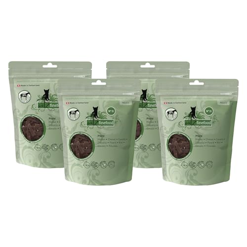 catz finefood Meatz Katzen Leckerlies Pferd No. 15 - knusprige Streifen aus 100 Prozent Pferdefleisch - Katzensnack für Allergiker ohne Zucker, getreidefrei (4 x 45g) von catz finefood