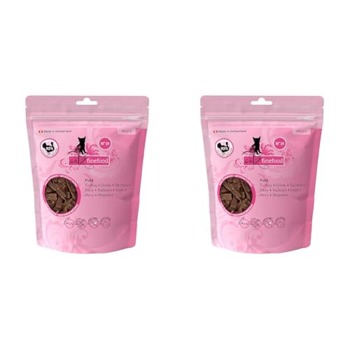catz finefood Meatz Katzen Leckerlies Pute N° 19 - knusprige Streifen aus 100 Prozent Putenfleisch - Katzensnack für Allergiker ohne Zucker, getreidefrei (1 x 45 g) (Packung mit 2) von catz finefood
