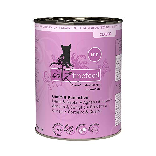 catz finefood N° 11 Lamm & Kaninchen Feinkost Katzenfutter nass, verfeinert mit Cranberries & Karotte, 6 x 400g Dosen von catz finefood