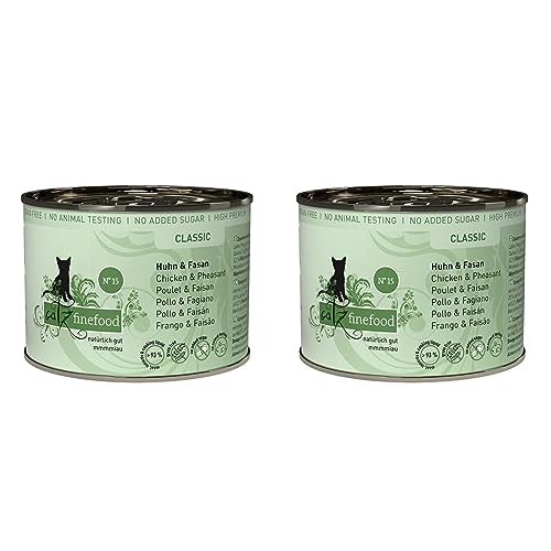 catz finefood N° 15 Huhn & Fasan Feinkost Katzenfutter nass, verfeinert mit Quinoa & Kresse, 6 x 200g Dosen (Packung mit 2) von catz finefood