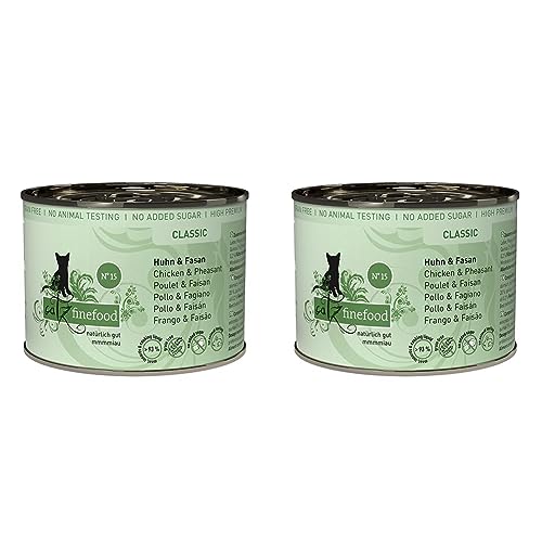 catz finefood N° 15 Huhn & Fasan Feinkost Katzenfutter nass, verfeinert mit Quinoa & Kresse, 6 x 200g Dosen (Packung mit 2) von catz finefood