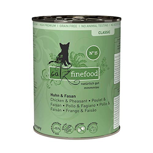 catz finefood N° 15 Huhn & Fasan Feinkost Katzenfutter nass, verfeinert mit Quinoa & Kresse, 6 x 400g Dosen von catz finefood