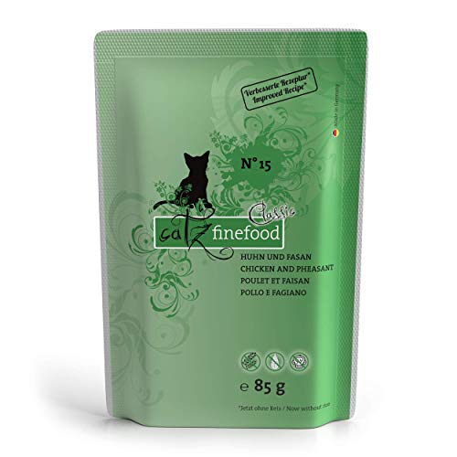 catz finefood N° 15 Huhn & Fasan Feinkost Katzenfutter nass, verfeinert mit Quinoa & Kresse, 8 x 85g Beutel catz finefood N° 15 Huhn & Fasan Feinkost Katzenfutter nass, verfeinert mit Quinoa & Kresse, 8 x 85g Beutel von catz finefood