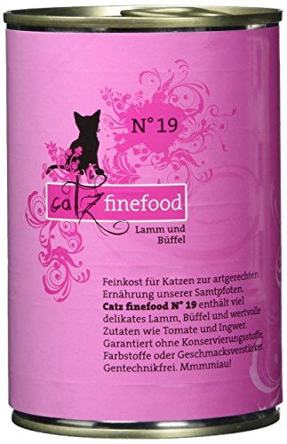 catz finefood N° 19 Lamm & Pferd Feinkost Katzenfutter nass, verfeinert mit Zucchini & Tomate, 6 x 400g Dosen von catz finefood