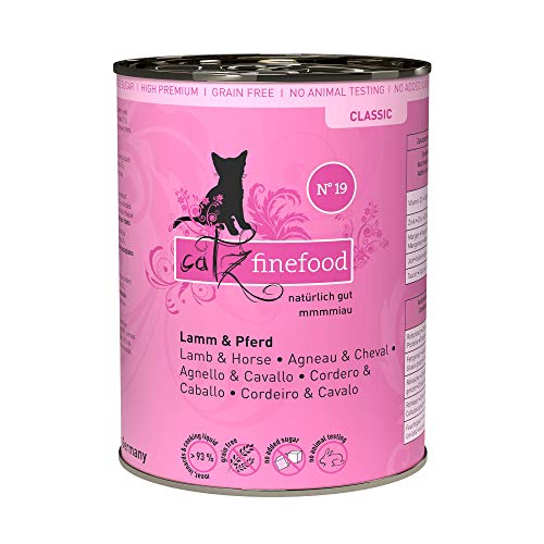 catz finefood N° 19 Lamm & Pferd Feinkost Katzenfutter nass, verfeinert mit Zucchini & Tomate, 6 x 400g Dosen von catz finefood