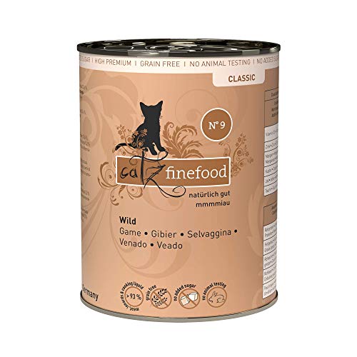 catz finefood N° 9 Wild Feinkost Katzenfutter nass, verfeinert mit Kartoffel & Preiselbeere, 6 x 400g Dosen von catz finefood