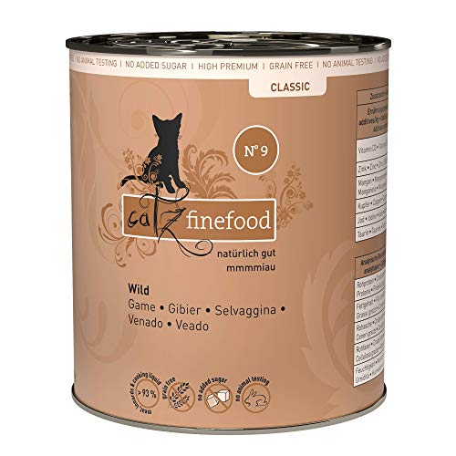 catz finefood N° 9 Wild Feinkost Katzenfutter nass, verfeinert mit Kartoffel & Preiselbeere, 6 x 800g Dosen von catz finefood