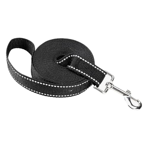 Reflektierende Hundeleine, robust, langlebig, Welpen-Trainingsleine, schwarz, breite Verkehrsleine mit starkem Clip, 6 m Reflektierende Hundeleine, robust, langlebig, Welpen-Trainingsleine, schwarz, breite Verkehrsleine mit starkem Clip, 6 m von ccHuDE