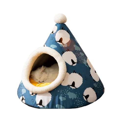 Cat Cave Bed, Soft Triangle Plush Covered Cat Nest, Cozy Self-Warming Tent Couch for Cats and Small Dogs, Thickened Burrow Bed for Indoor Kittens and Puppies Cat Cave Bed, Soft Triangle Plush Covered Cat Nest, Cozy Self-Warming Tent Couch for Cats and Small Dogs, Thickened Burrow Bed for Indoor Kittens and Puppies von ccuzs