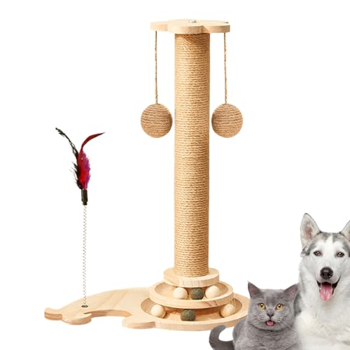 Cat Scratching Post, Interactive Kitten Toy, 4-in-1 Physical Exercise Design, Built-In Teaser Ball Track, for Indoor Home Activity, 40x37x10cm 800g 1 Pack Brown Cat Scratching Post, Interactive Kitten Toy, 4-in-1 Physical Exercise Design, Built-In Teaser Ball Track, for Indoor Home Activity, 40x37x10cm 800g 1 Pack Brown von ccuzs