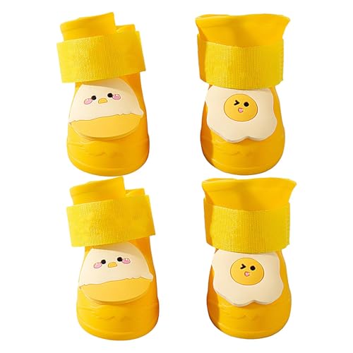 Dog Boots Waterproof, Anti Slip Dog Boot, Silicone Puppy Boots, Cute Pet Shoes with Easy to Wear and Sturdy Design for Safe Walks in Wet or Snowy Conditions, Silicone 4 Pieces Dog Boots Waterproof, Anti Slip Dog Boot, Silicone Puppy Boots, Cute Pet Shoes with Easy to Wear and Sturdy Design for Safe Walks in Wet or Snowy Conditions, Silicone 4 Pieces von ccuzs