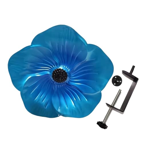 Outdoor Bird Bath, Detachable Birdbath Bowl, Water Feeder for Birds, Sturdy Metal Clamp, Easy-to-Clean Design, for Backyard, Patio, Balcony, Fence, Iron 31.5x40cm Blue von ccuzs