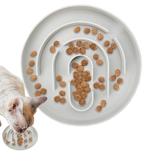 Slow Feeder Cat Bowl, Pet Feeding Dish, Spill-Proof Maze Design with Non-Slip Base, Promotes Healthy Eating and Digestion, Perfect for Balcony, Bedroom, Living Room Use, 16cm Gray Slow Feeder Cat Bowl, Pet Feeding Dish, Spill-Proof Maze Design with Non-Slip Base, Promotes Healthy Eating and Digestion, Perfect for Balcony, Bedroom, Living Room Use, 16cm Gray von ccuzs