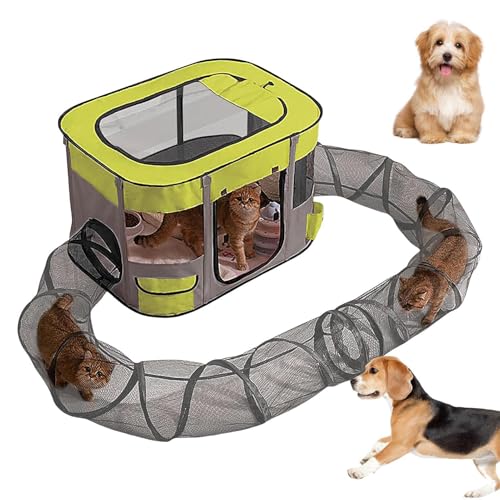 Tunnel für Katzen im Freien | Tunnel für Haustiere für Spielbereich im Freien - einfache Montage Anti Langeweile Spielzeug für Innen Außen Garten Balkon von ccuzs