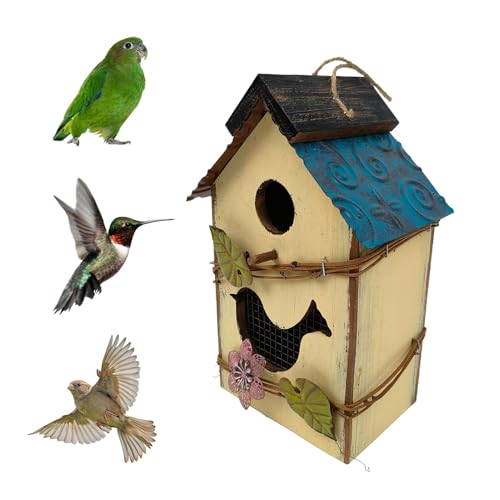 Vogelhäuser aus, Vogelhäuschen für kleine Vögel, Vogelhaus aus zum Aufhängen, niedliche Vogelhäuser aus zum Aufhängen, robuste Gartenmöbel, Käfig von ccuzs