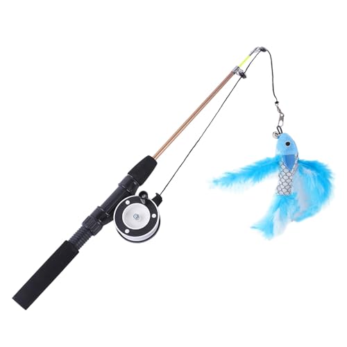 ccuzs Cat Fishing Pole Toy, Retractable Cat Teaser Wand, Indoor Cat Training Game, 2 Section Long Cats Teaser 40cm to 72cm for Kitten, Indoor, Bored Cats, Cats Accessories, Present ccuzs Cat Fishing Pole Toy, Retractable Cat Teaser Wand, Indoor Cat Training Game, 2 Section Long Cats Teaser 40cm to 72cm for Kitten, Indoor, Bored Cats, Cats Accessories, Present von ccuzs