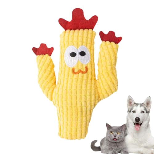 ccuzs Catnip Plush Toy, Kaktus Chew Teether, Realistic Soothing Design, Soft Stuffed Doll, Single Pack, for Calming And Mental Stimulation for Indoor Cats, 21x7x2cm 43g Orange Yellow Green von ccuzs