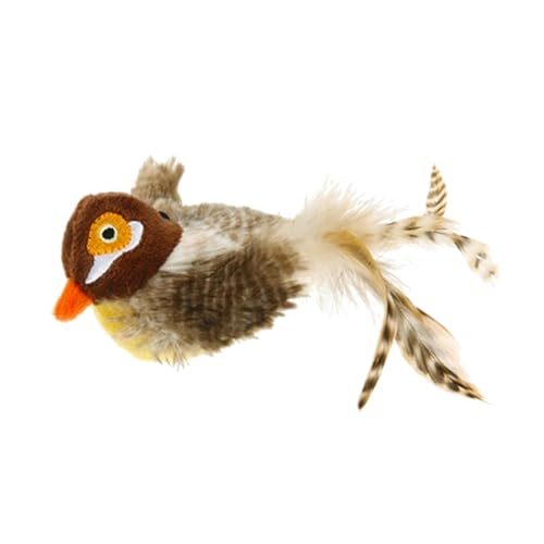 ccuzs Zwitschernde Vogel-Katzenspielzeug, simuliertes Zwitschern Plüschvogel, braunes Vogel-Katzenspielzeug, Kätzchen-Übungsspielzeug für den Innenbereich, Tisch-Katzen-Ornament, realistisches ccuzs Zwitschernde Vogel-Katzenspielzeug, simuliertes Zwitschern Plüschvogel, braunes Vogel-Katzenspielzeug, Kätzchen-Übungsspielzeug für den Innenbereich, Tisch-Katzen-Ornament, realistisches von ccuzs