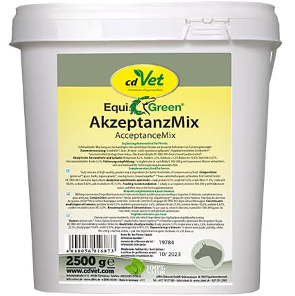 EquiGreen AkzeptanzMix 2,5 kg | Ergänzungsfuttermittel für Pferde zur Unterstützung bei der Aufnahme und Verwertung von Futterergänzungsmitteln von cdVet