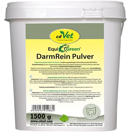EquiGreen DarmRein Pulver 2 kg | Ergänzungsfuttermittel für Pferde zur ernährungsbedingten Unterstützung der Darmflora von cdVet