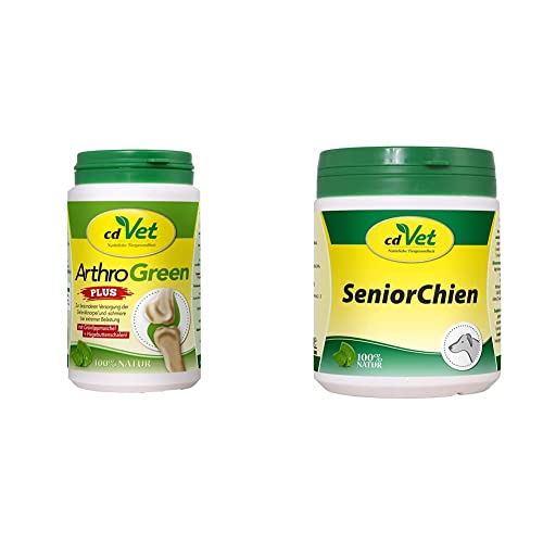 cdVet ArthroGreen Plus 150g - natürliche und effektive Nahrungsergänzung zur Unterstützung der Gelenke für Hund und für Katze durch Vitamine und Mineralien & SeniorDog 250 g von cdVet