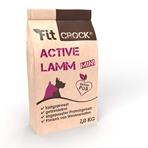 cdVet Fit-Crock Hundefutter trocken Active Lamm Mini 2 kg, getreidefrei von cdVet