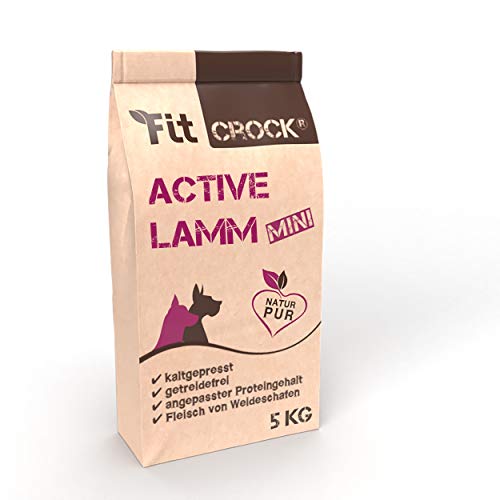 cdVet Fit-Crock Hundefutter trocken Active Lamm Mini 5 kg, getreidefrei von cdVet