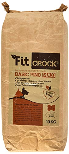 cdVet Fit-Crock Hundefutter trocken Basic Rind Maxi 10 kg, getreidefrei von cdVet