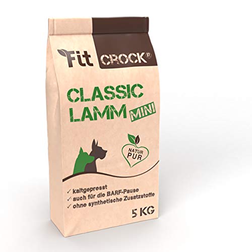 cdVet Fit-Crock Hundefutter trocken Classic Lamm Mini 5 kg, glutenfrei von cdVet