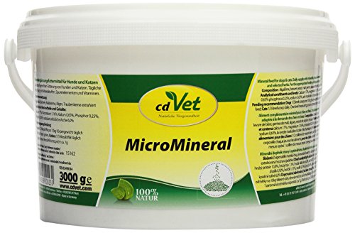 cdVet MicroMineral Hund & Katze 3000g - Nahrungsergänzung für Haustiere mit Mineralstoffen und Spurenelementen wie Magnesium und Calcium sowie Vitaminen von cdVet