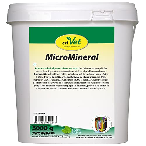 cdVet MicroMineral Hund & Katze 5000g - Nahrungsergänzung für Haustiere mit Mineralstoffen und Spurenelementen wie Magnesium und Calcium sowie Vitaminen von cdVet